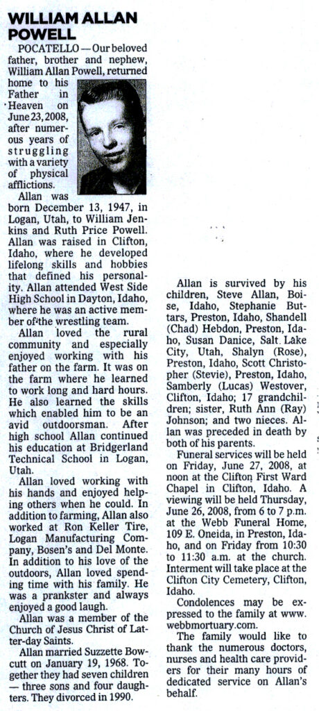 William Allan Powell obit