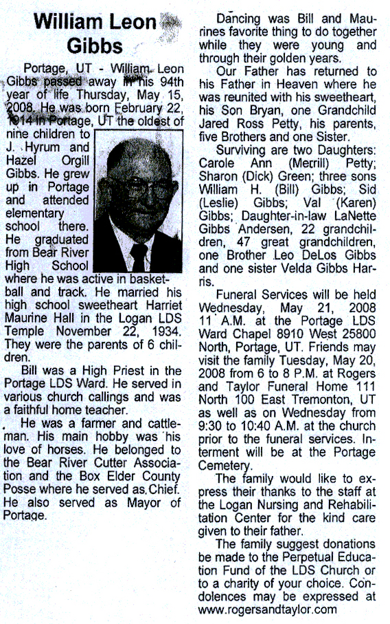 William Leon Gibbs obit