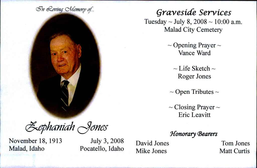Zephaniah (Zeph) Jones program
