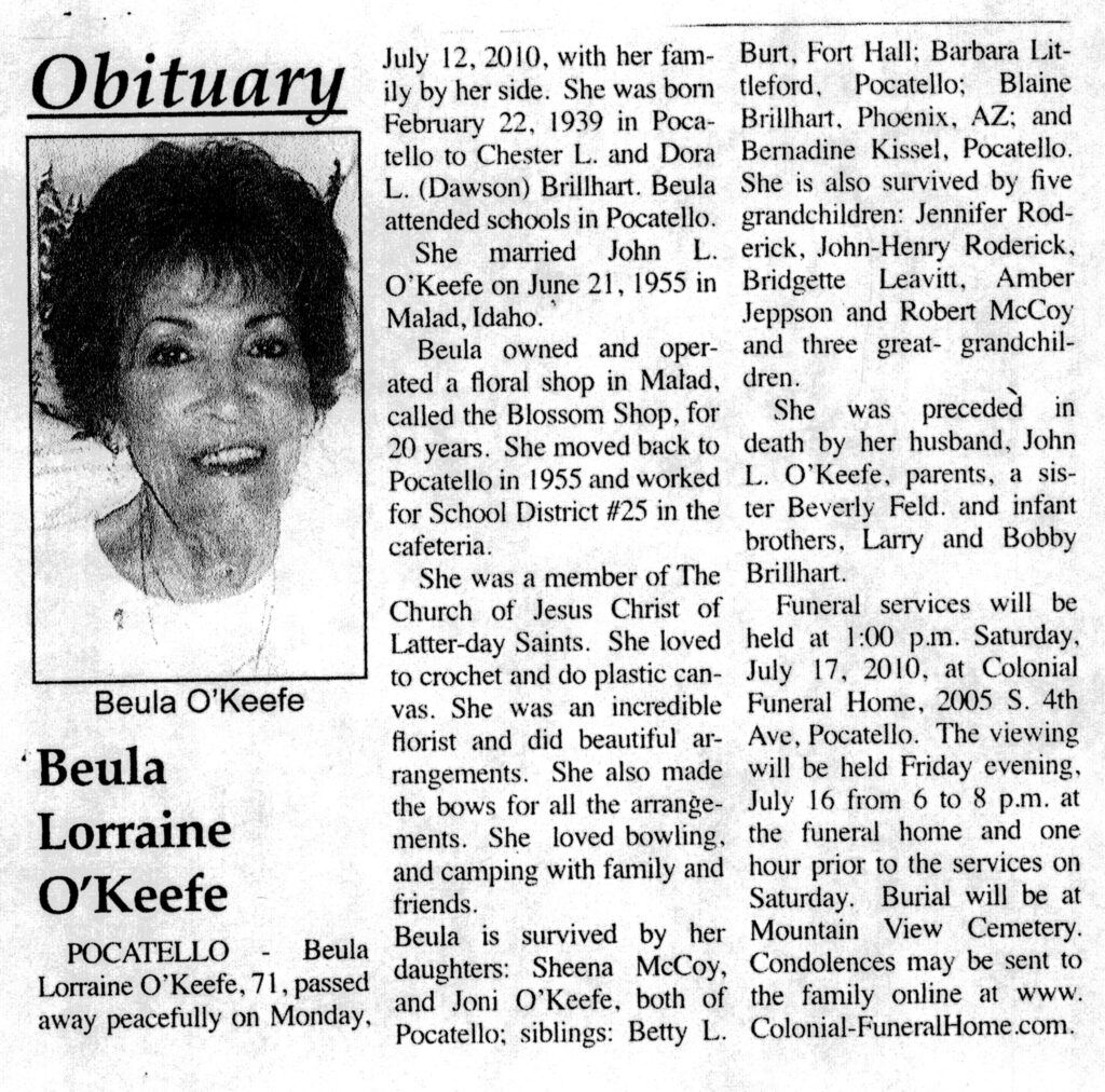 'Keefe obit