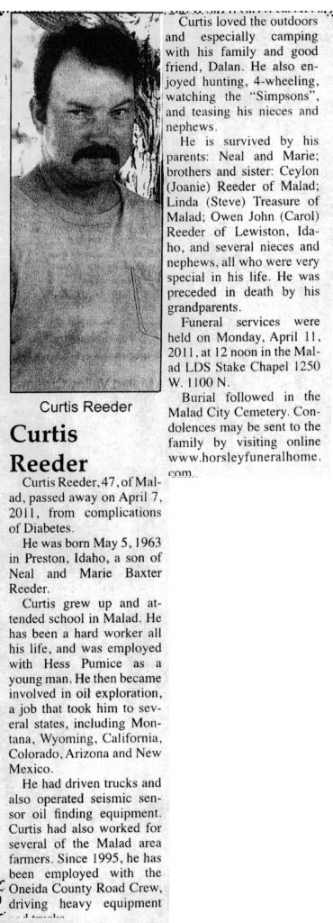 Curtis Reeder obit