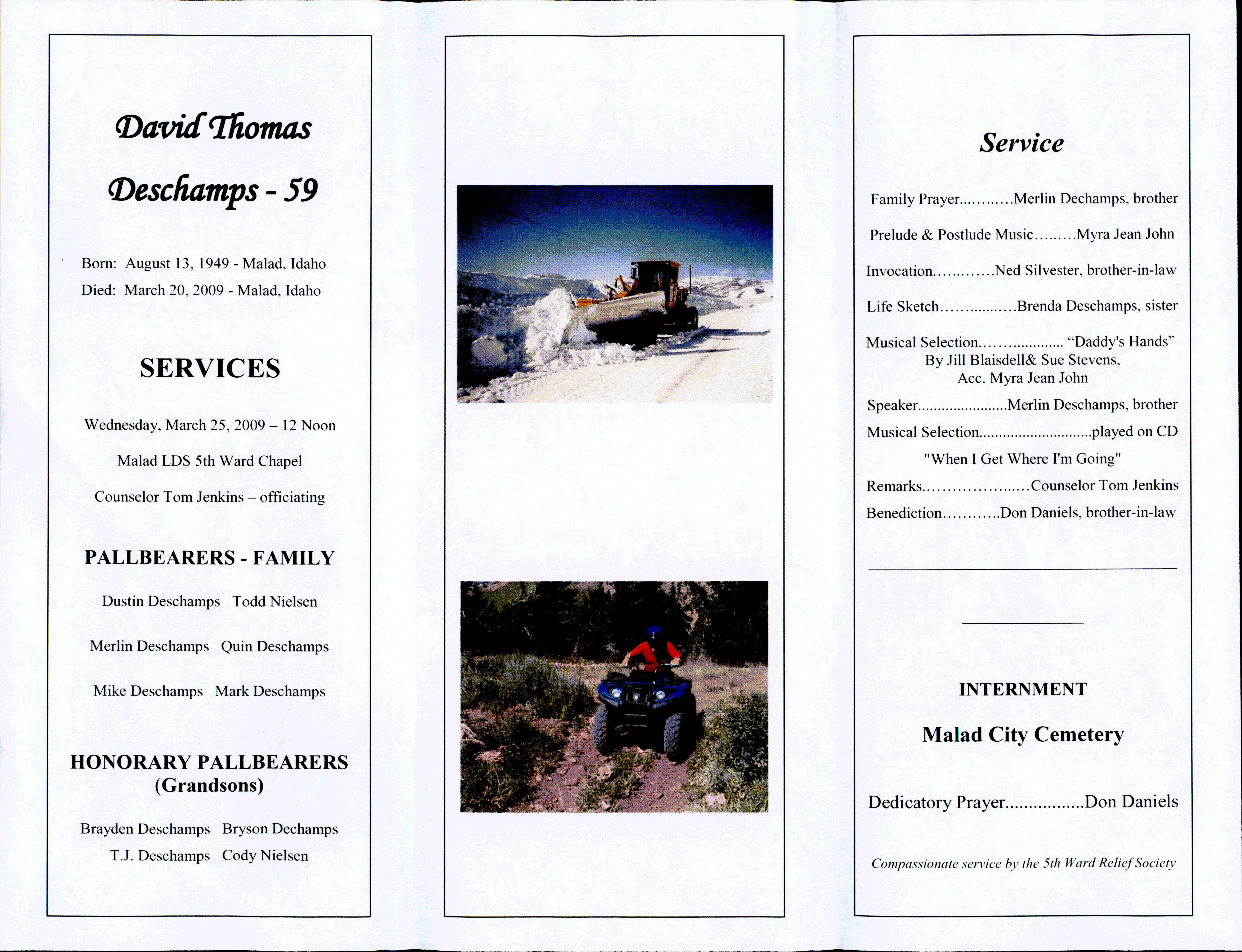 David Thomas (Tom) Deschamps program