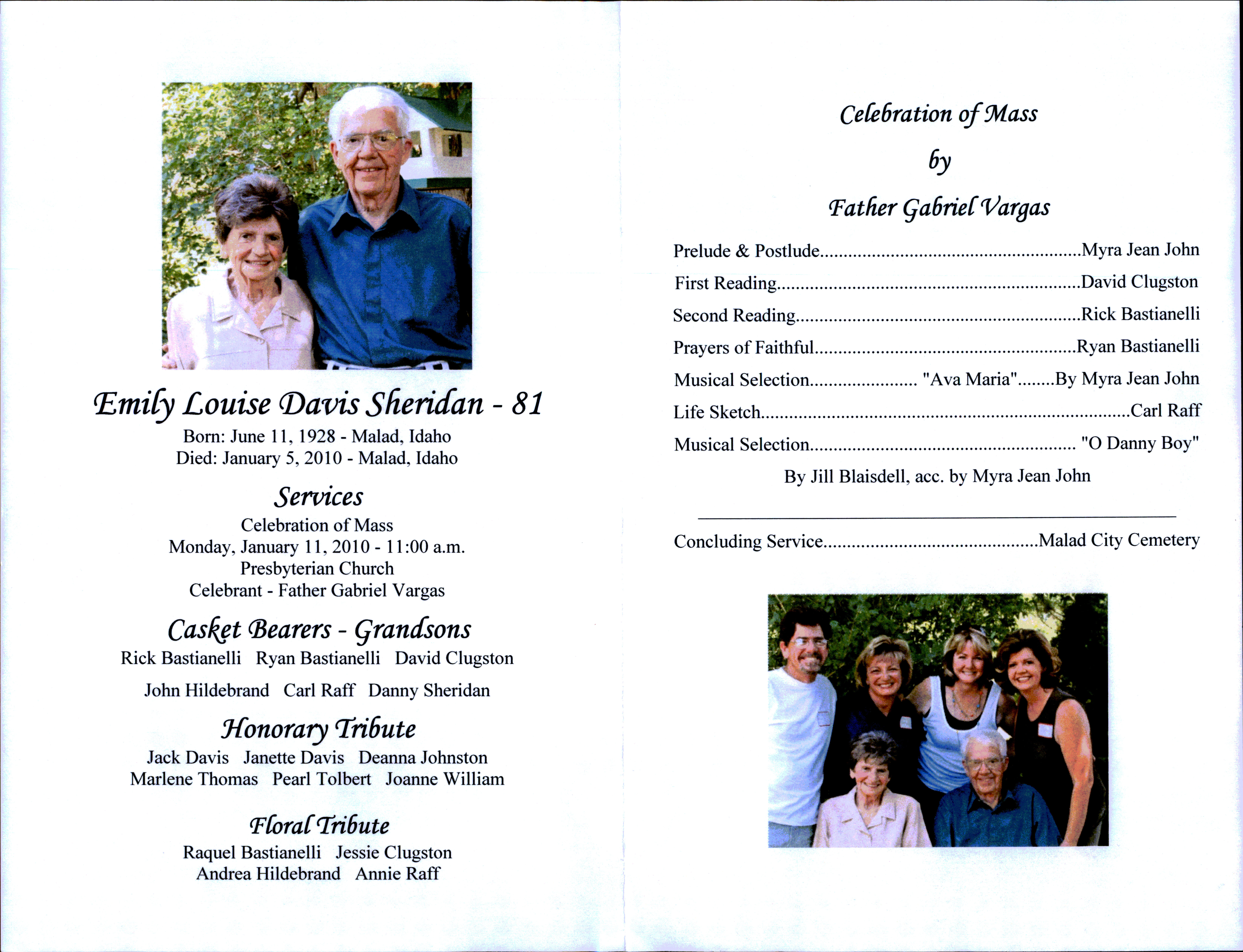 Emily Louise Davis Sheridan program