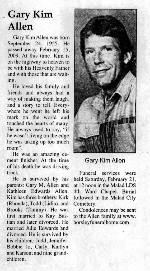 Gary Kim Allen obit