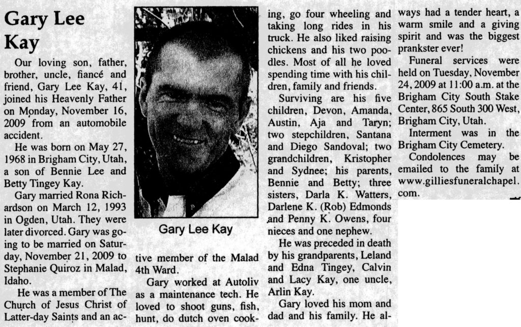Gary Lee Kay obit