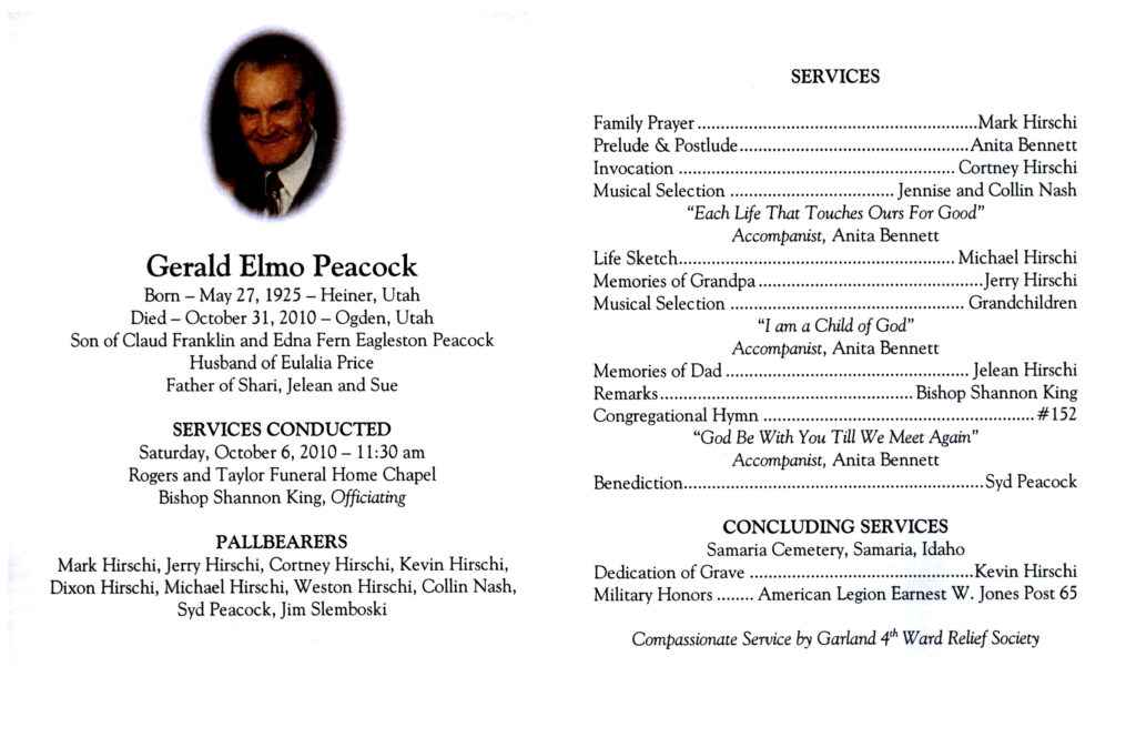 Gerald Elmo Peacock program