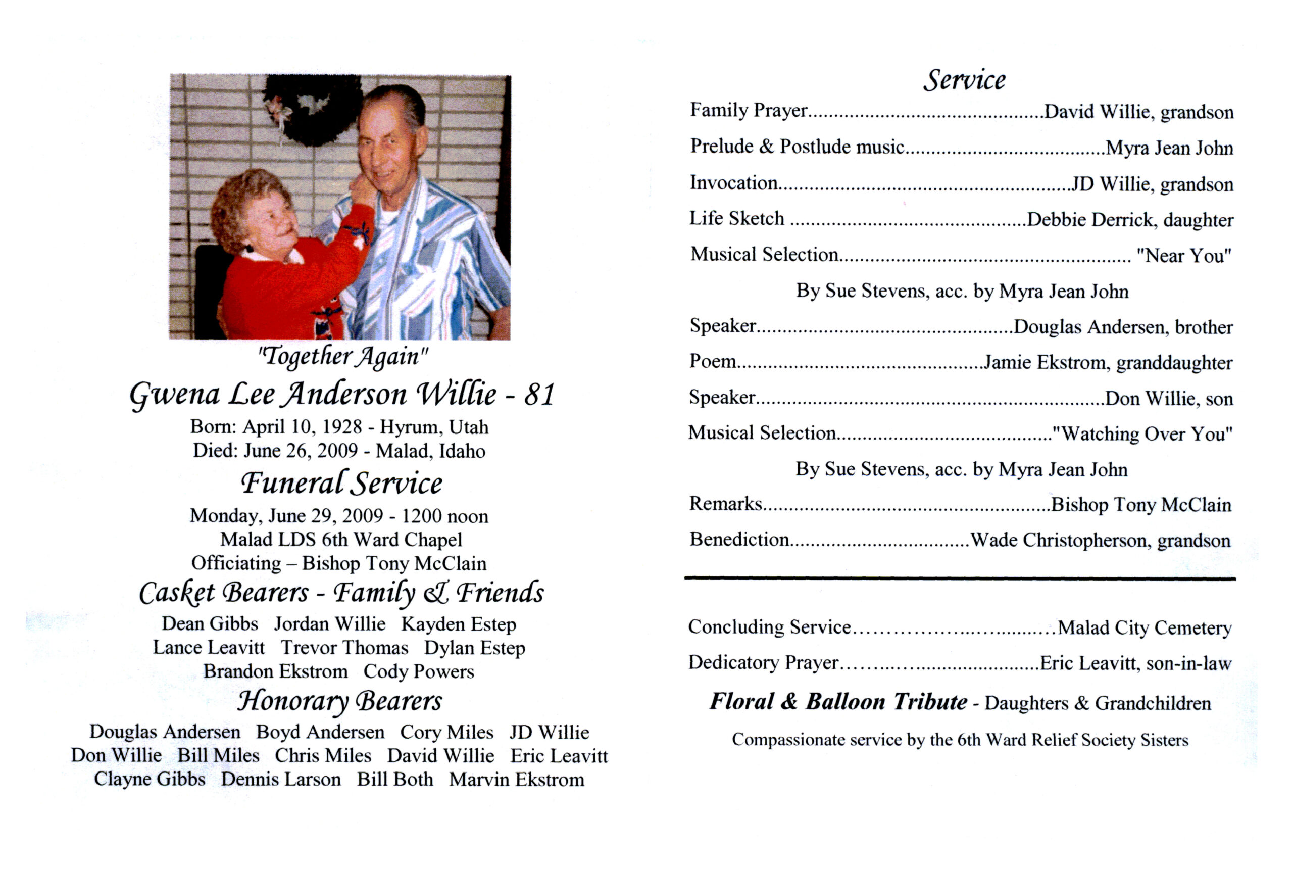 Gwena Lee Anderson Willie program