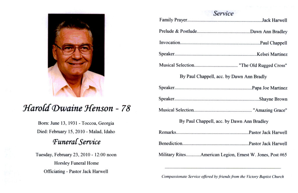 Harold Dwayne Henson program
