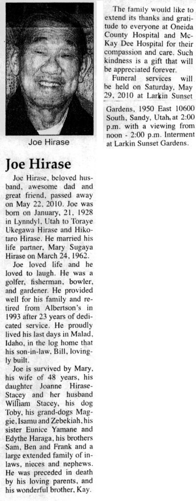 Joe Hirase obit