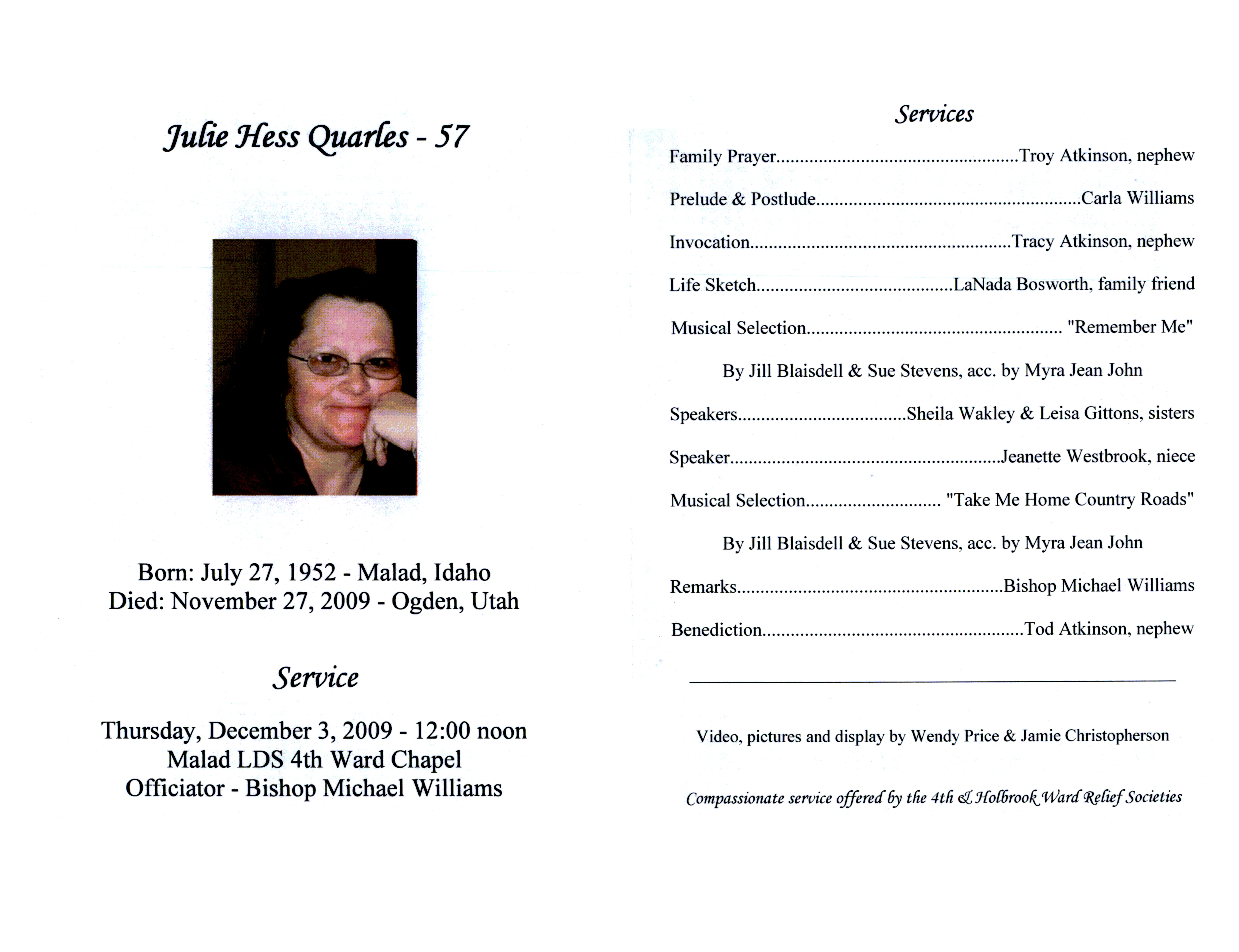 Julie Hess Christoffersen Quarles program