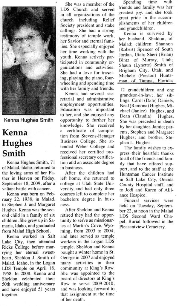 Kenna Hughes Smith obit
