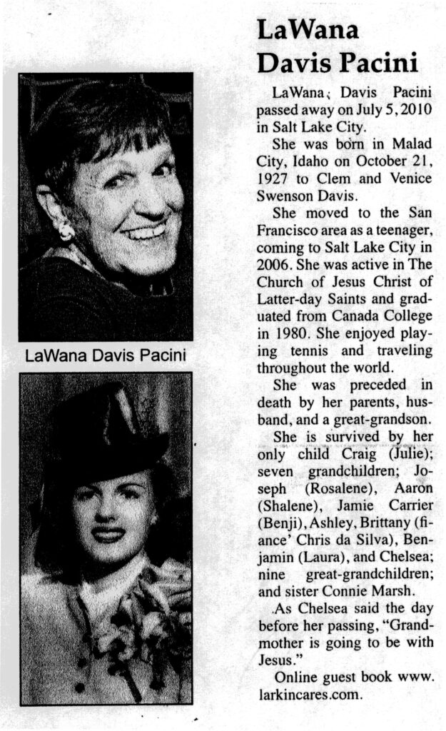 LaWana Davis Pacini obit