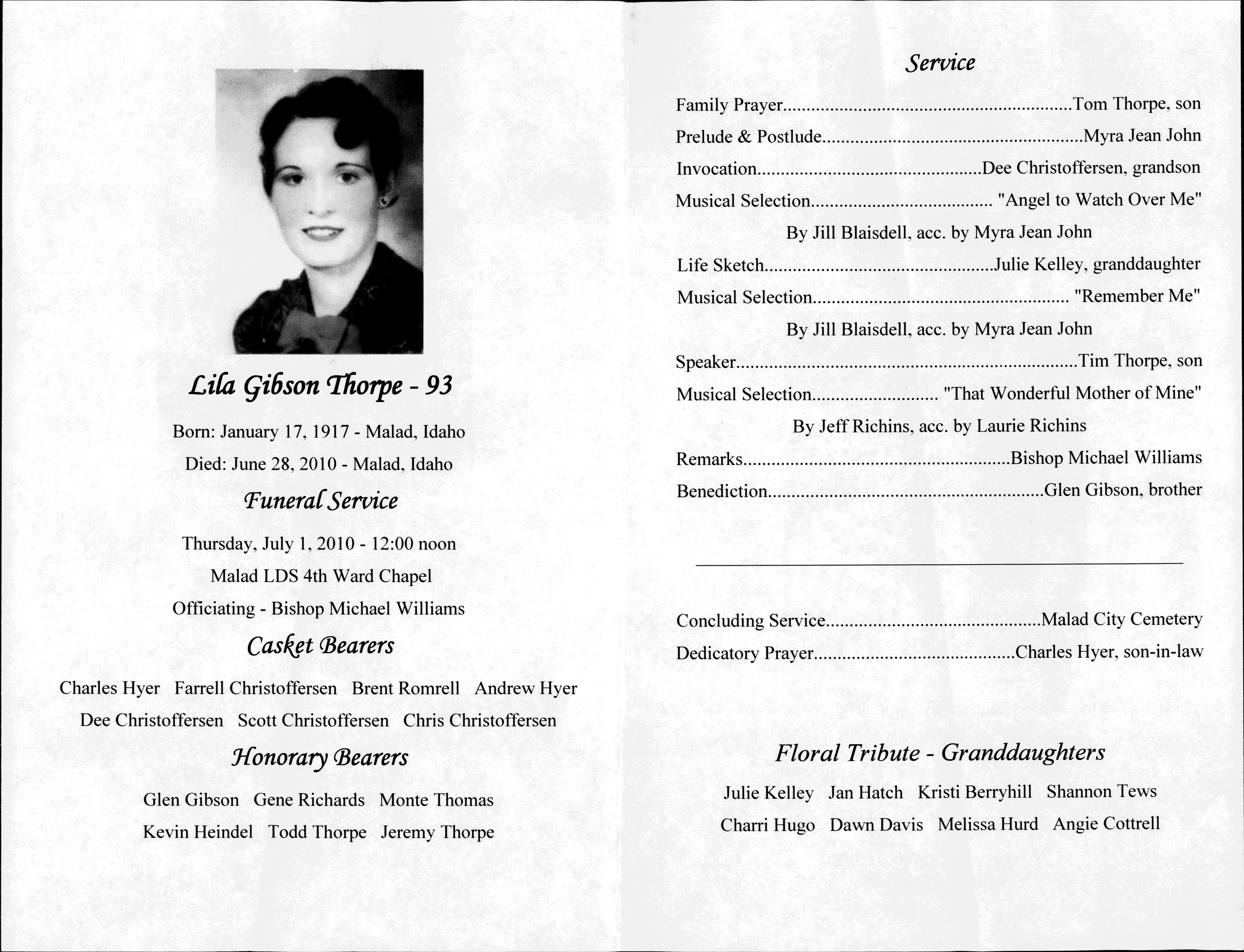 Lila Gibson Thorpe program