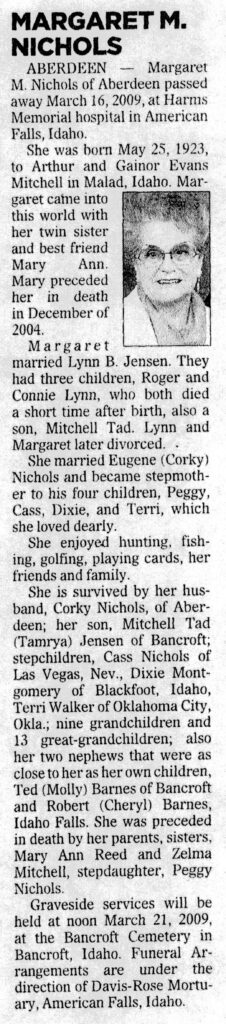 Margaret M Nichols obit