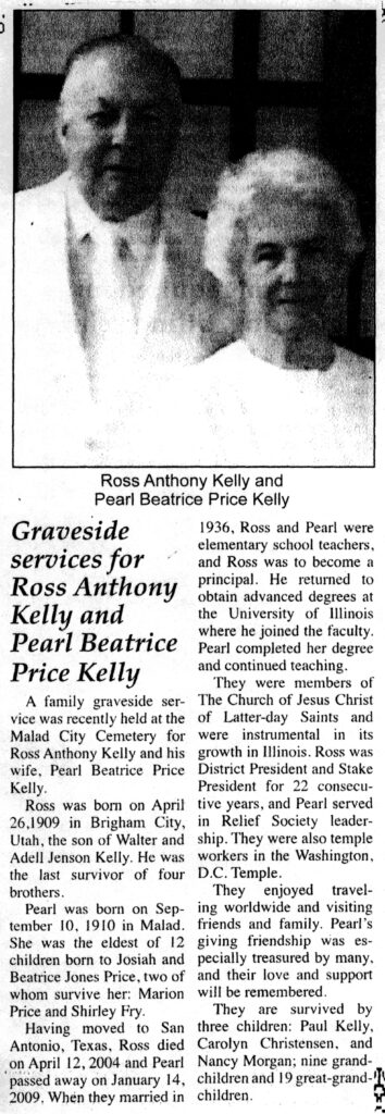 Pearl Beatrice Price Kelly obit