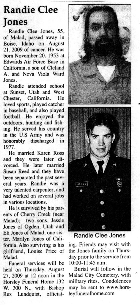 Randie Clee Jones obit