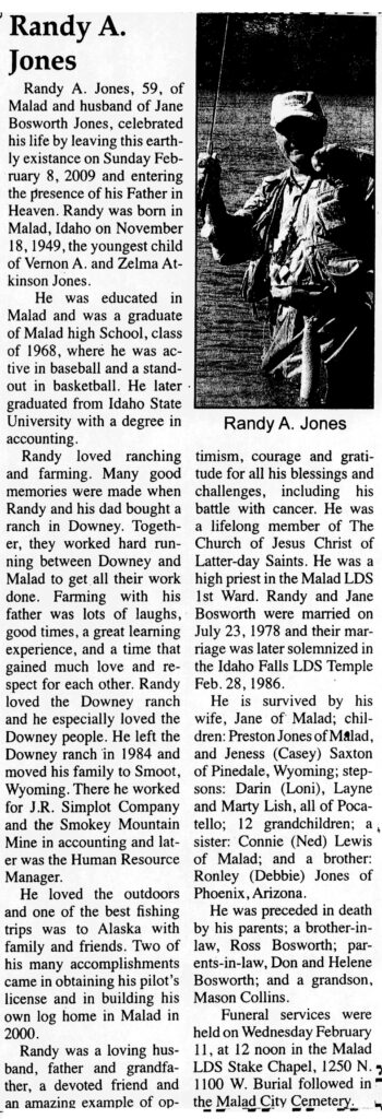 Randy A Jones obit
