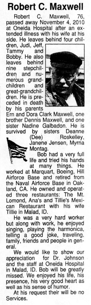 Robert C Maxwell obit