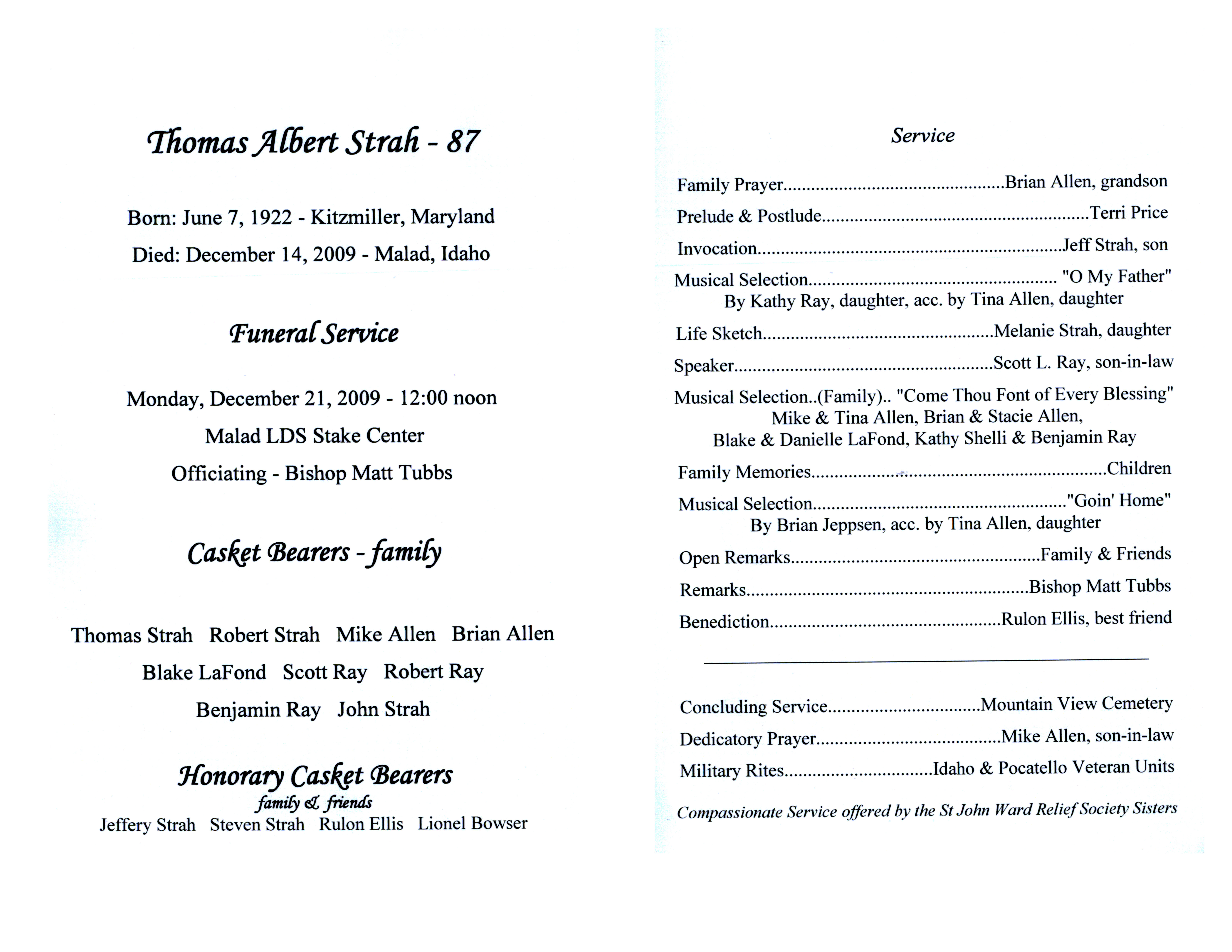 Thomas Albert Strah program