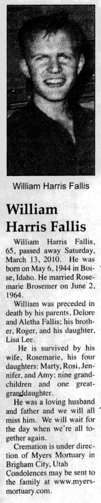 William Harris Fallis obit