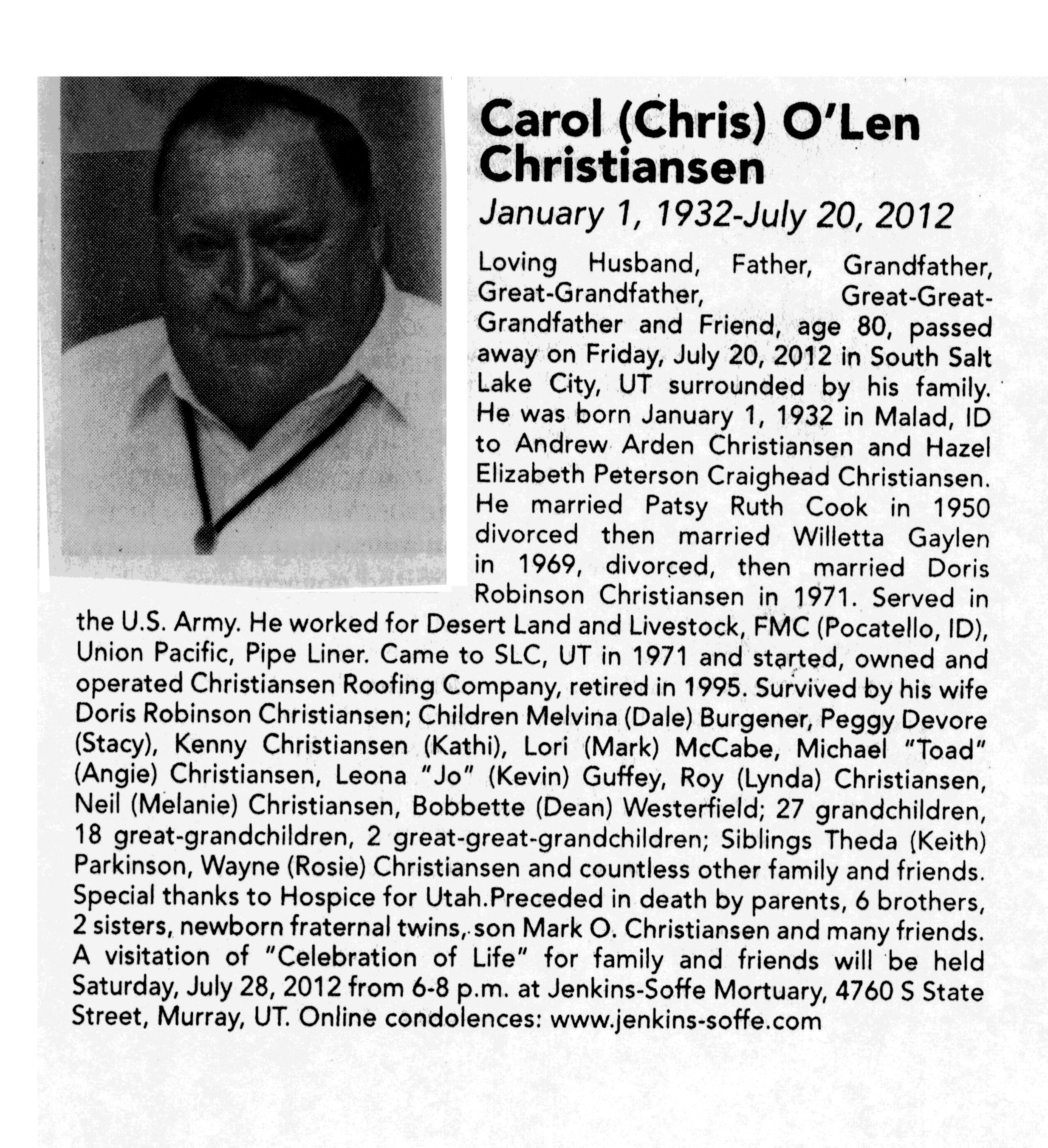 'Len Christiansen obit