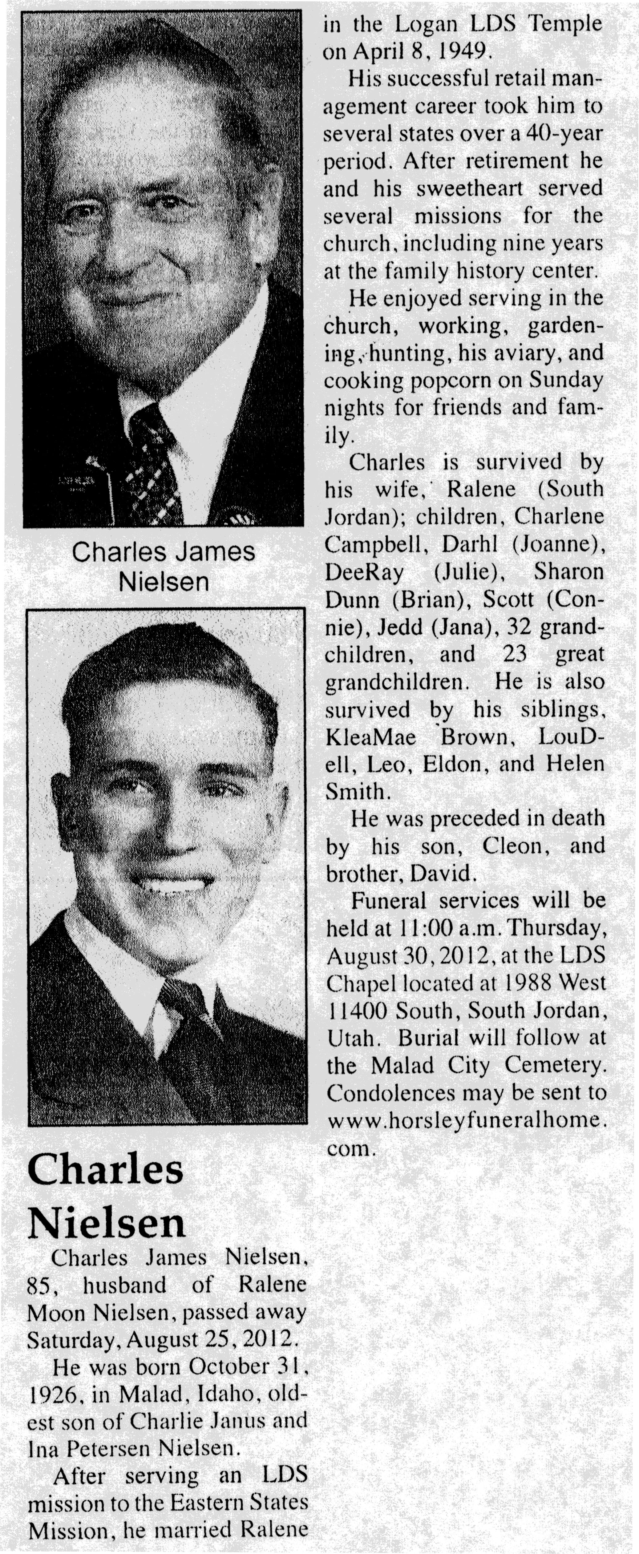 Charles James Nielsen obit
