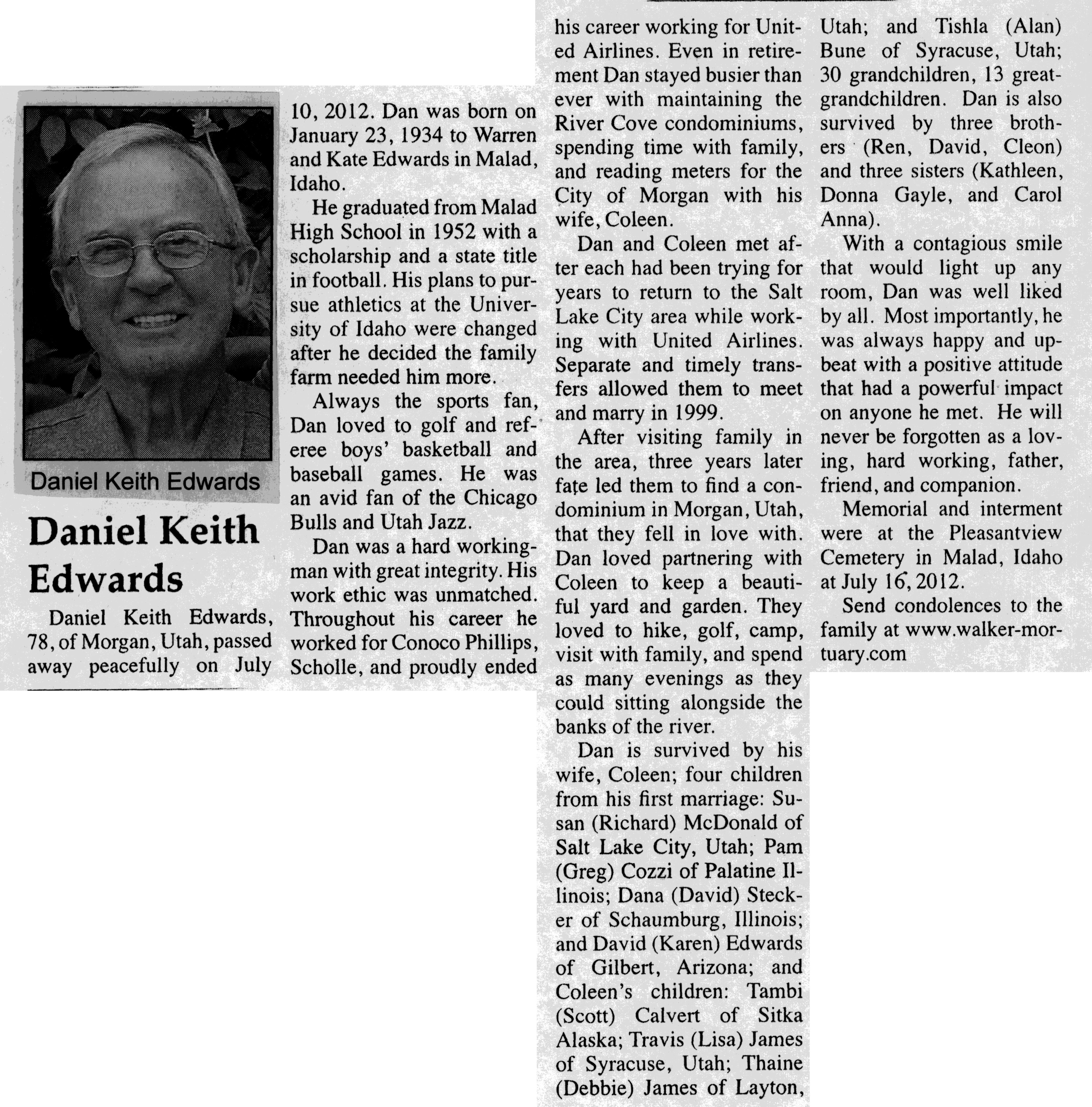 Daniel Keith Edwards obit