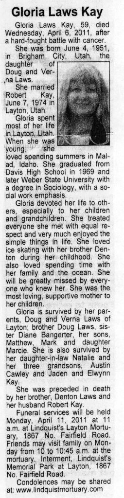 Gloria Laws Kay obit