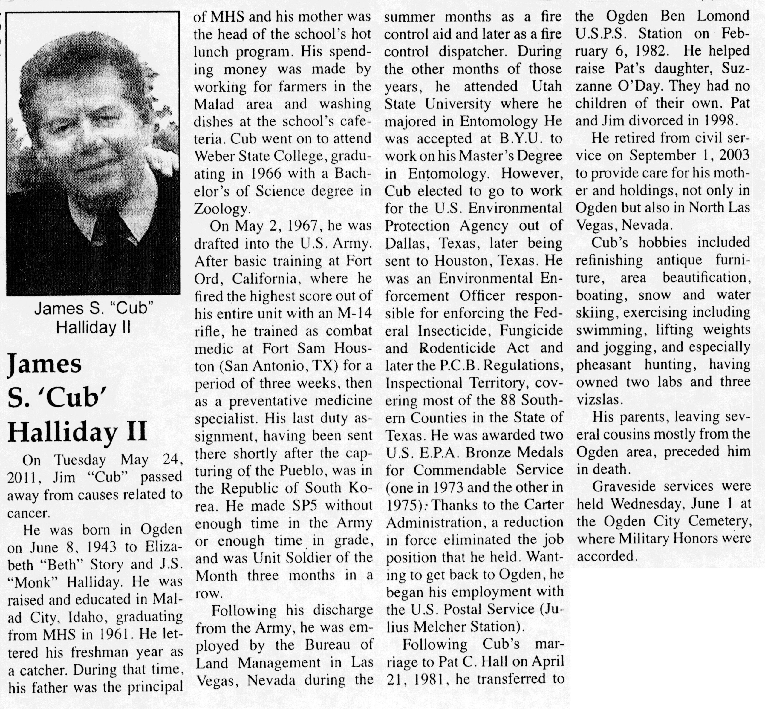 James S (Cub) Halliday II obit