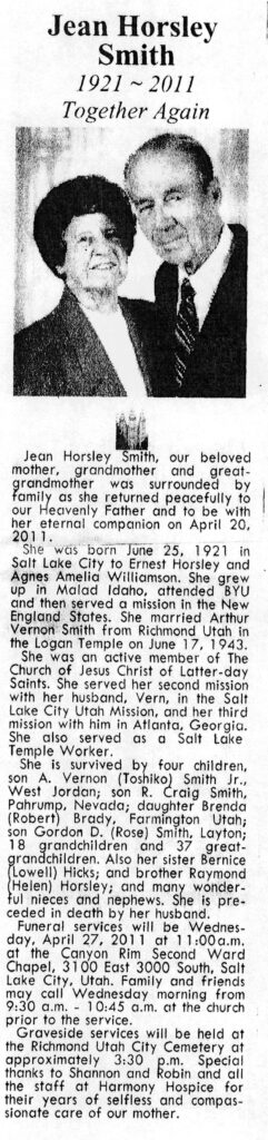 Jean Horsley Smith obit