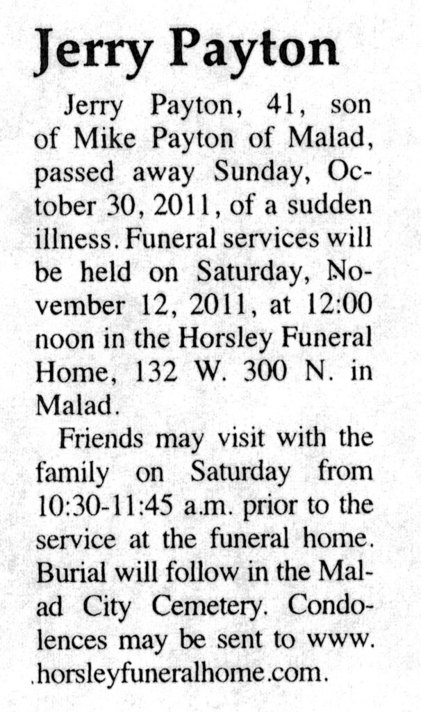 Jerry Payton obit