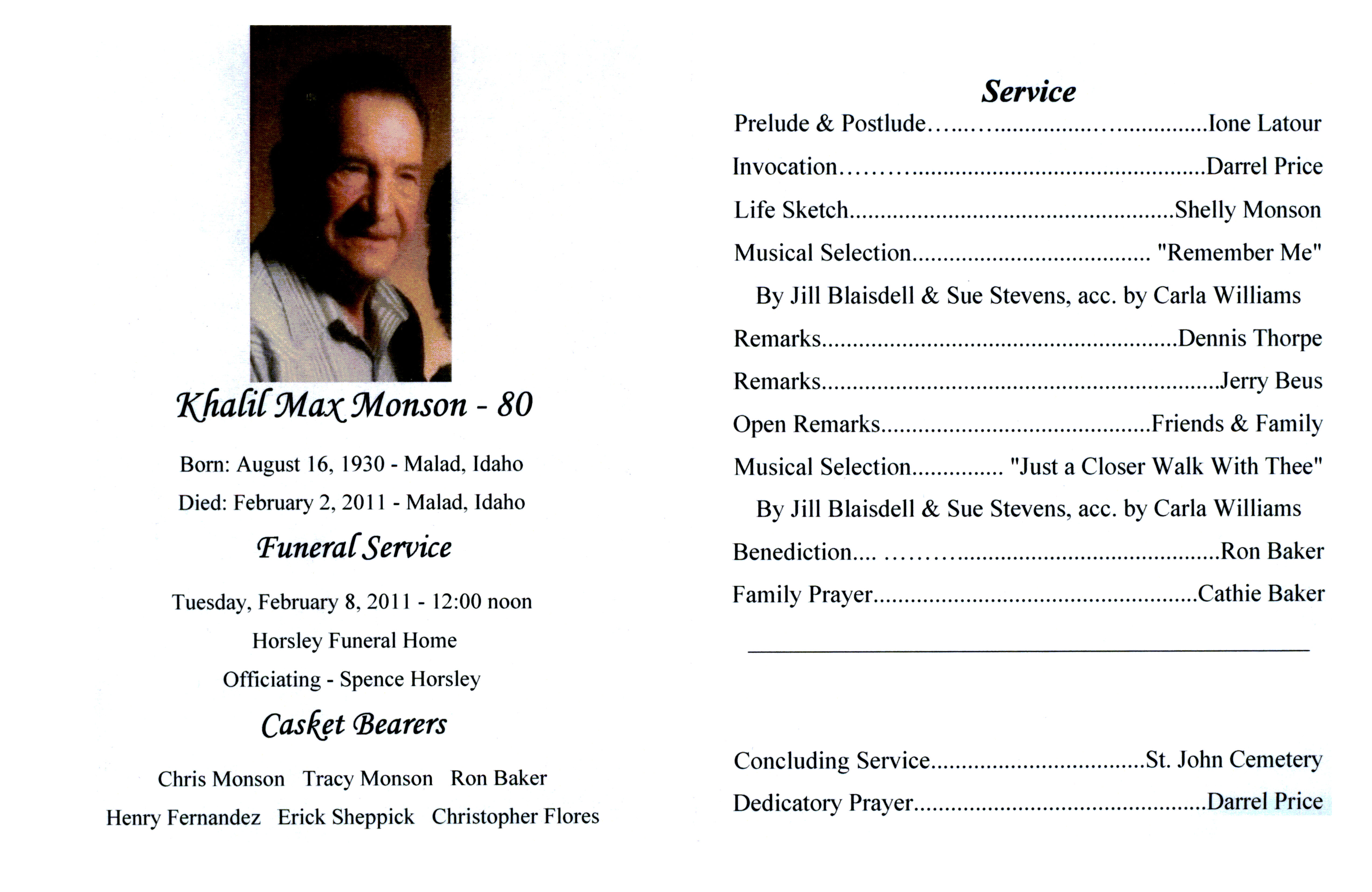 Khalil Max Monson program