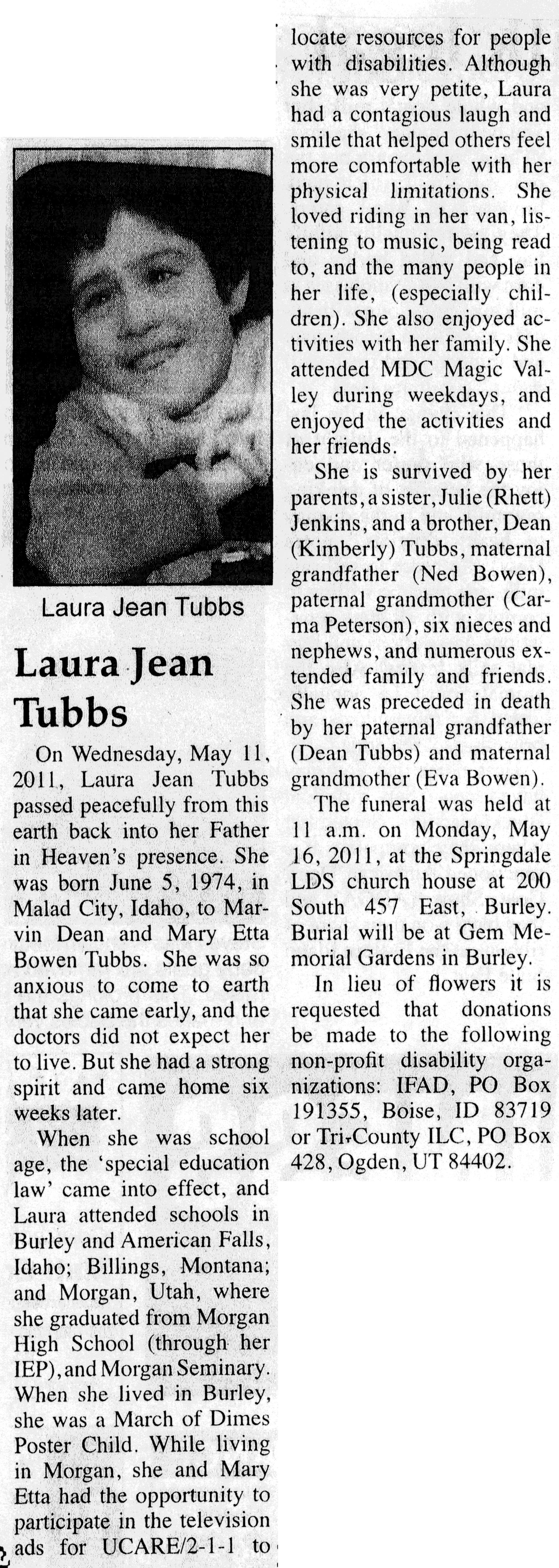 Laura Jean Tubbs obit