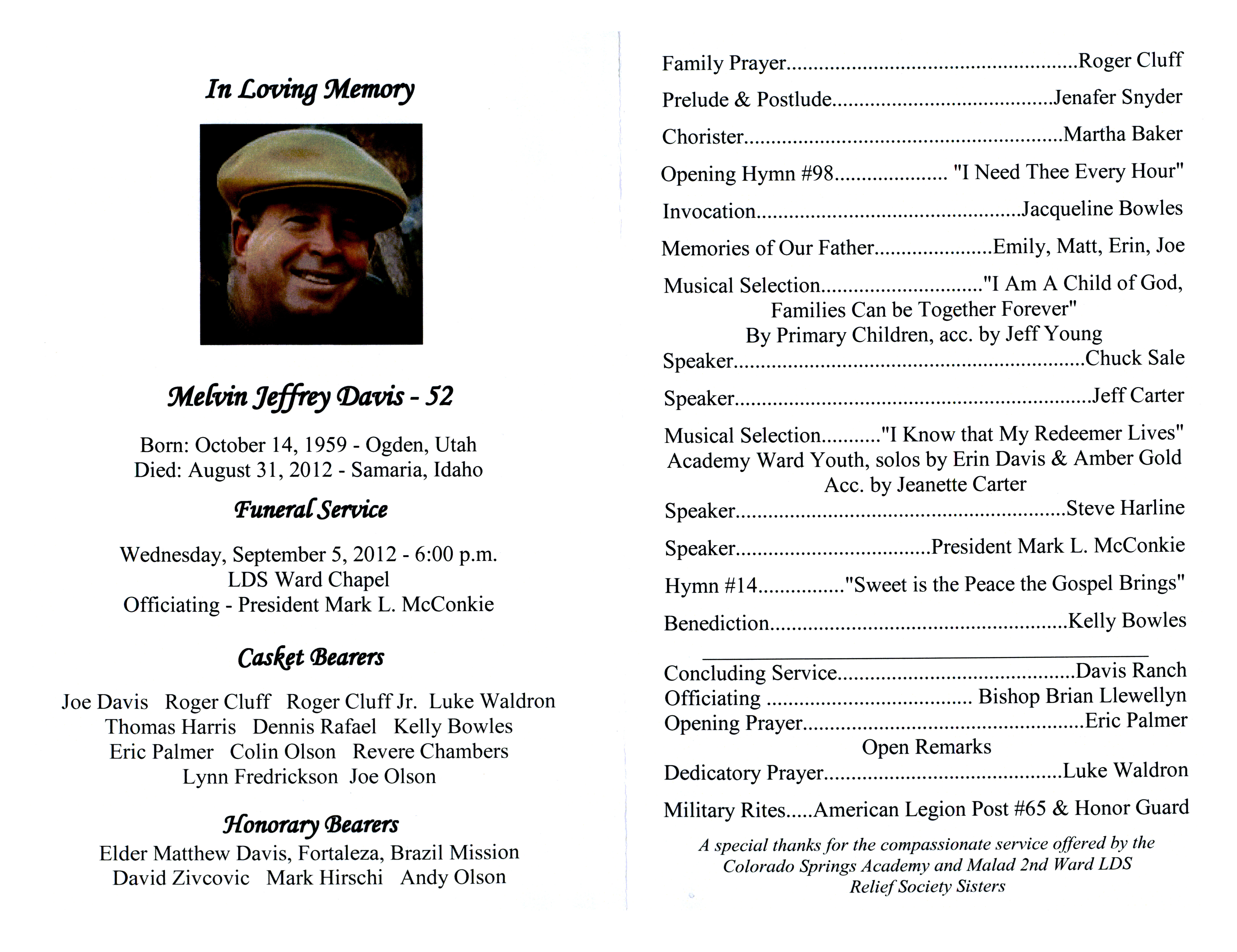 Melvin Jeffrey Davis Dr program