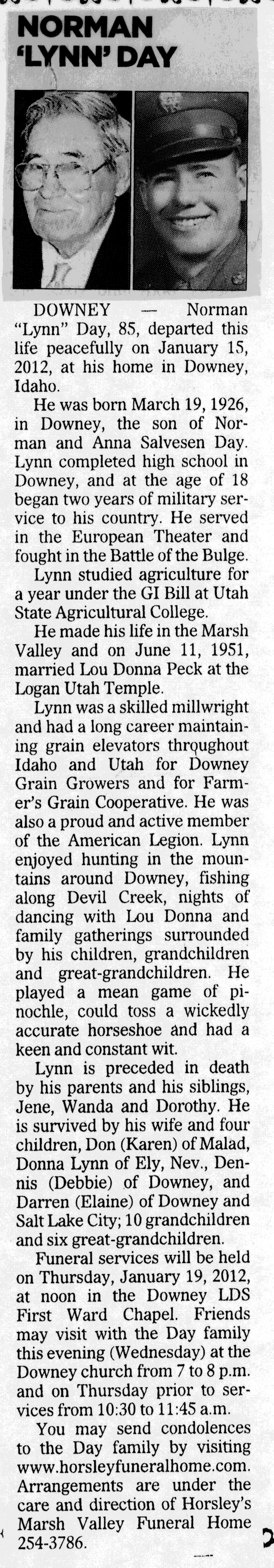 Norman (Lynn) Day obit