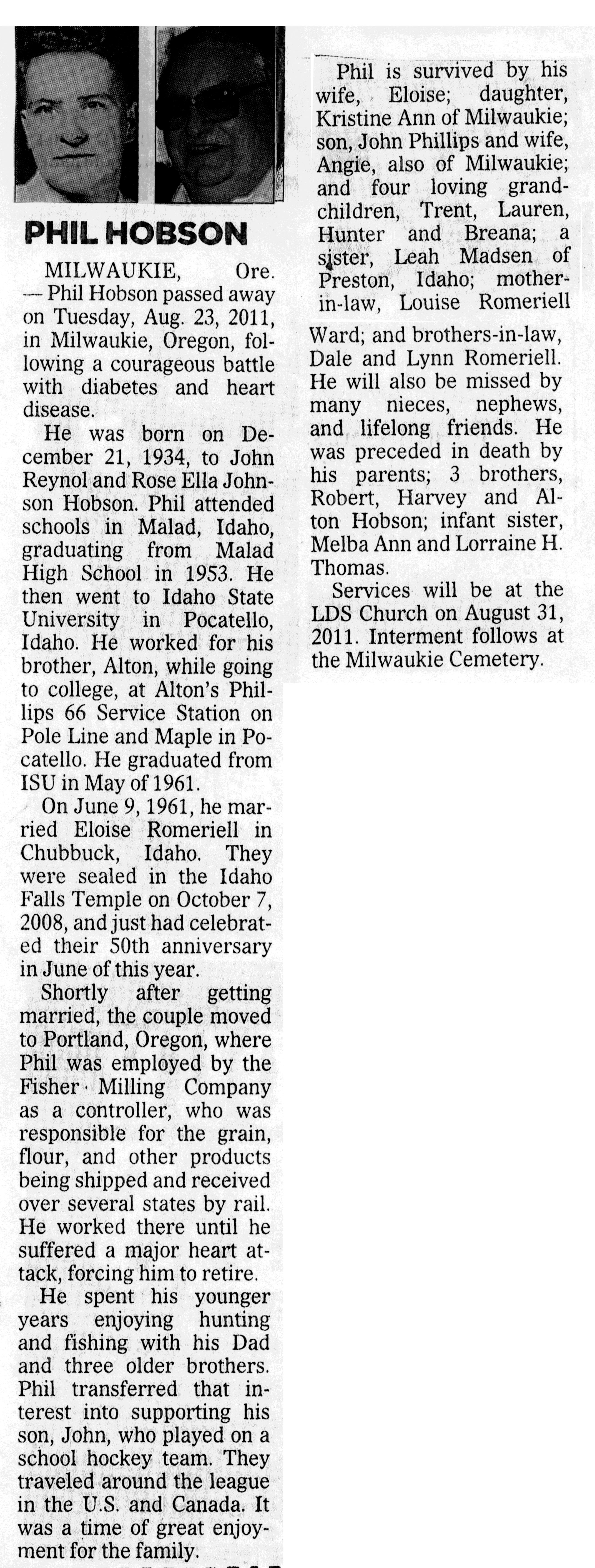Phil Hobson obit