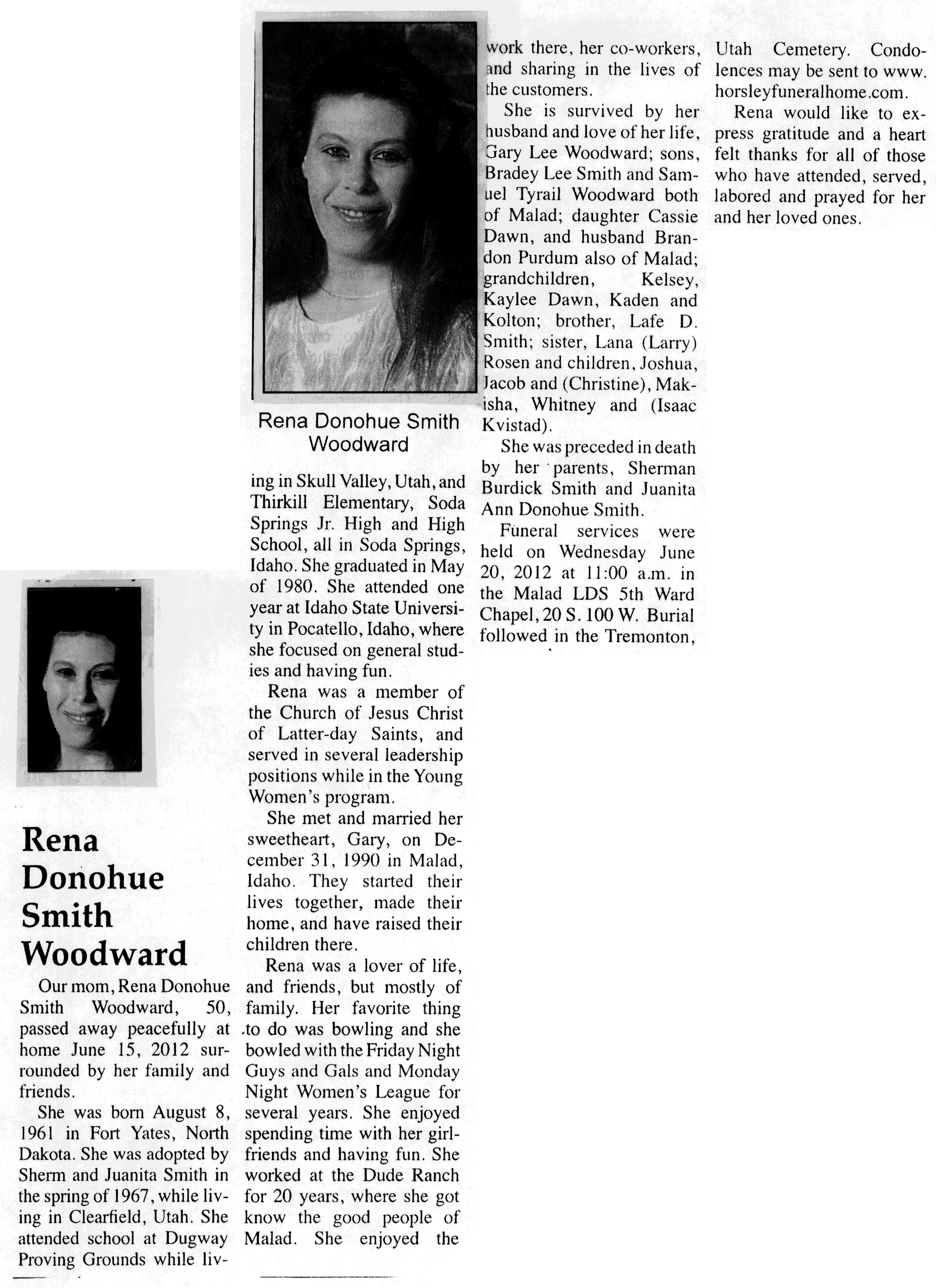 Rena Donohue Smith Woodward obit