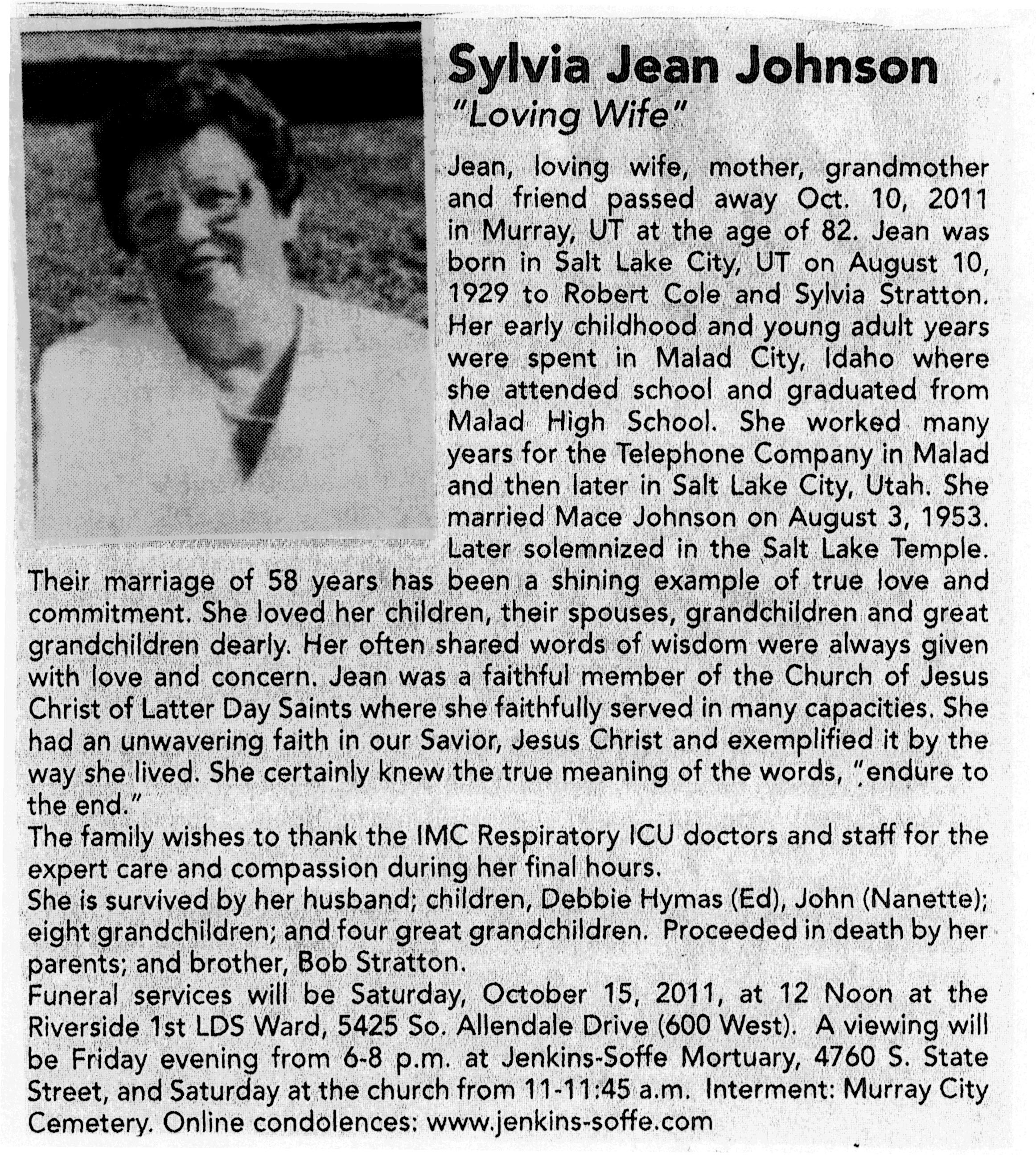 Sylvia Jean Johnson obit