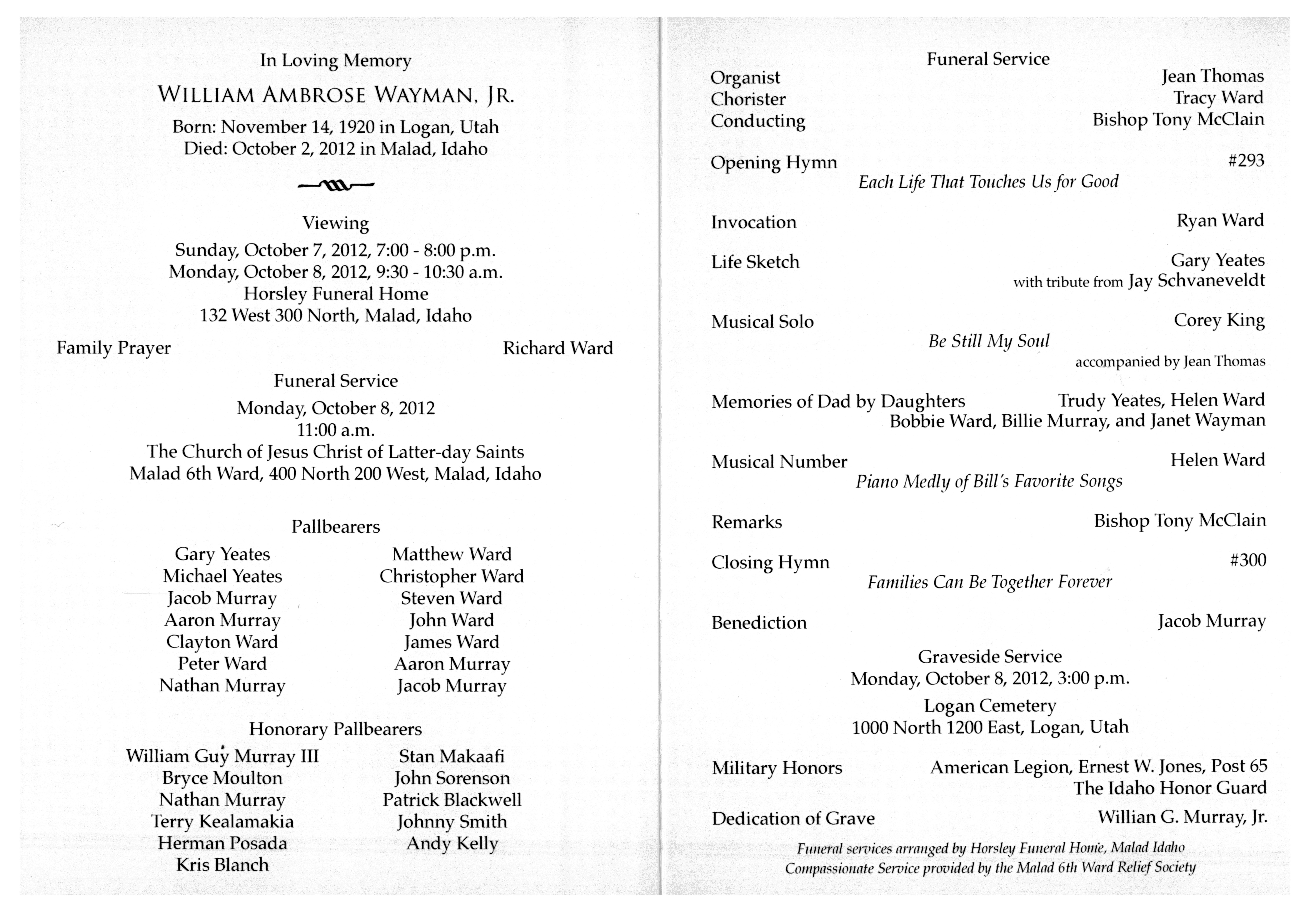 William Ambrose Wayman Jr program