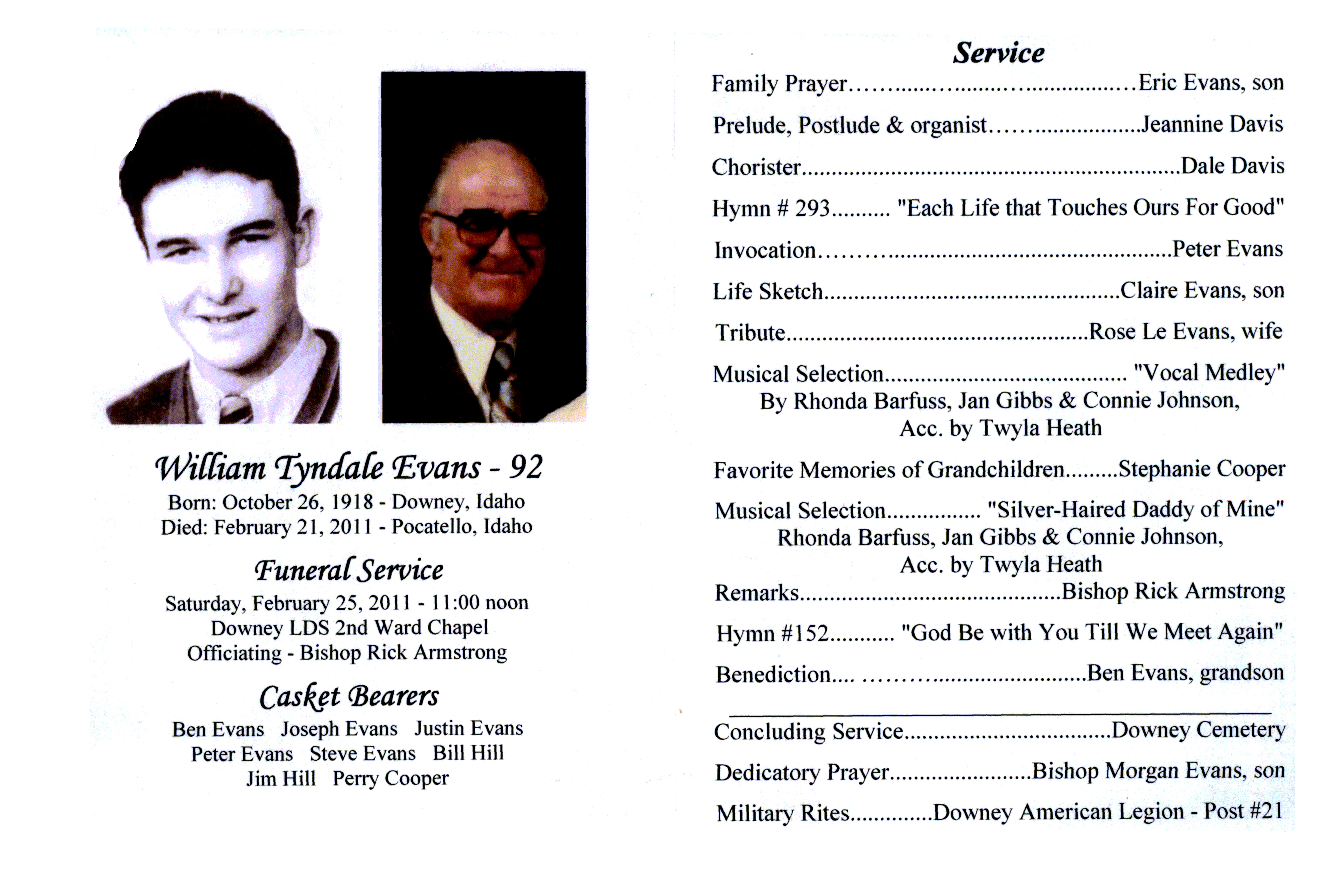 William Tyndale Evans program