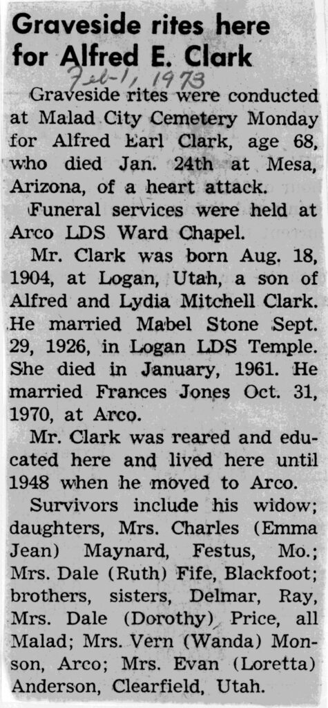 Alfred Earl Clark obit