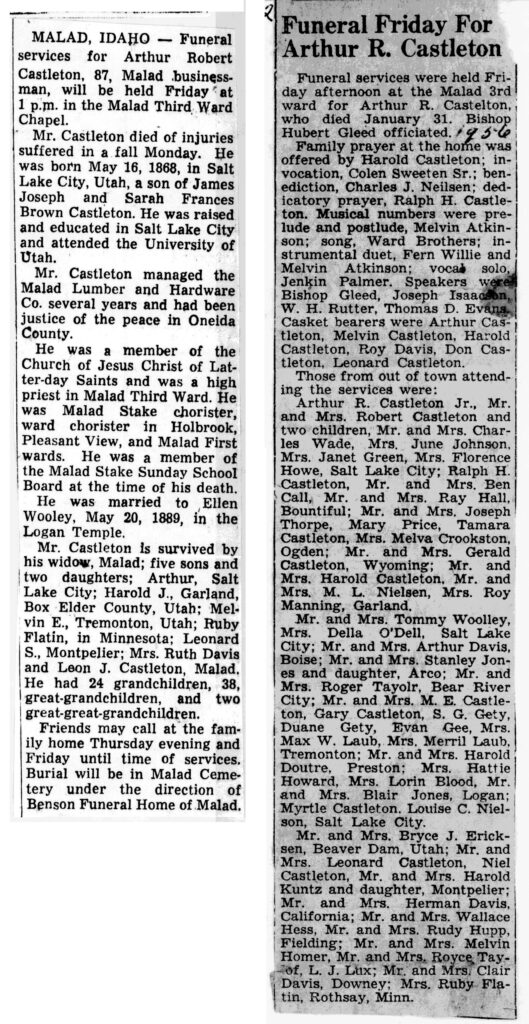 Arthur Robert Castleton obit and funeral