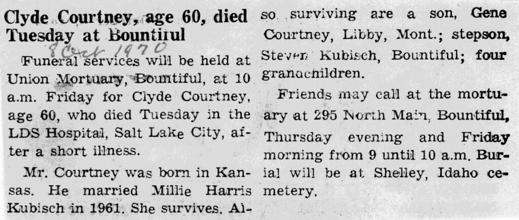 Clyde Courtney obit