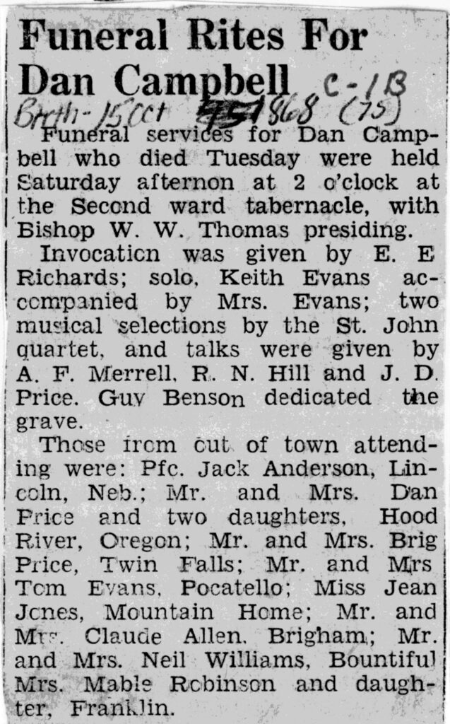 Dan Campbell funeral