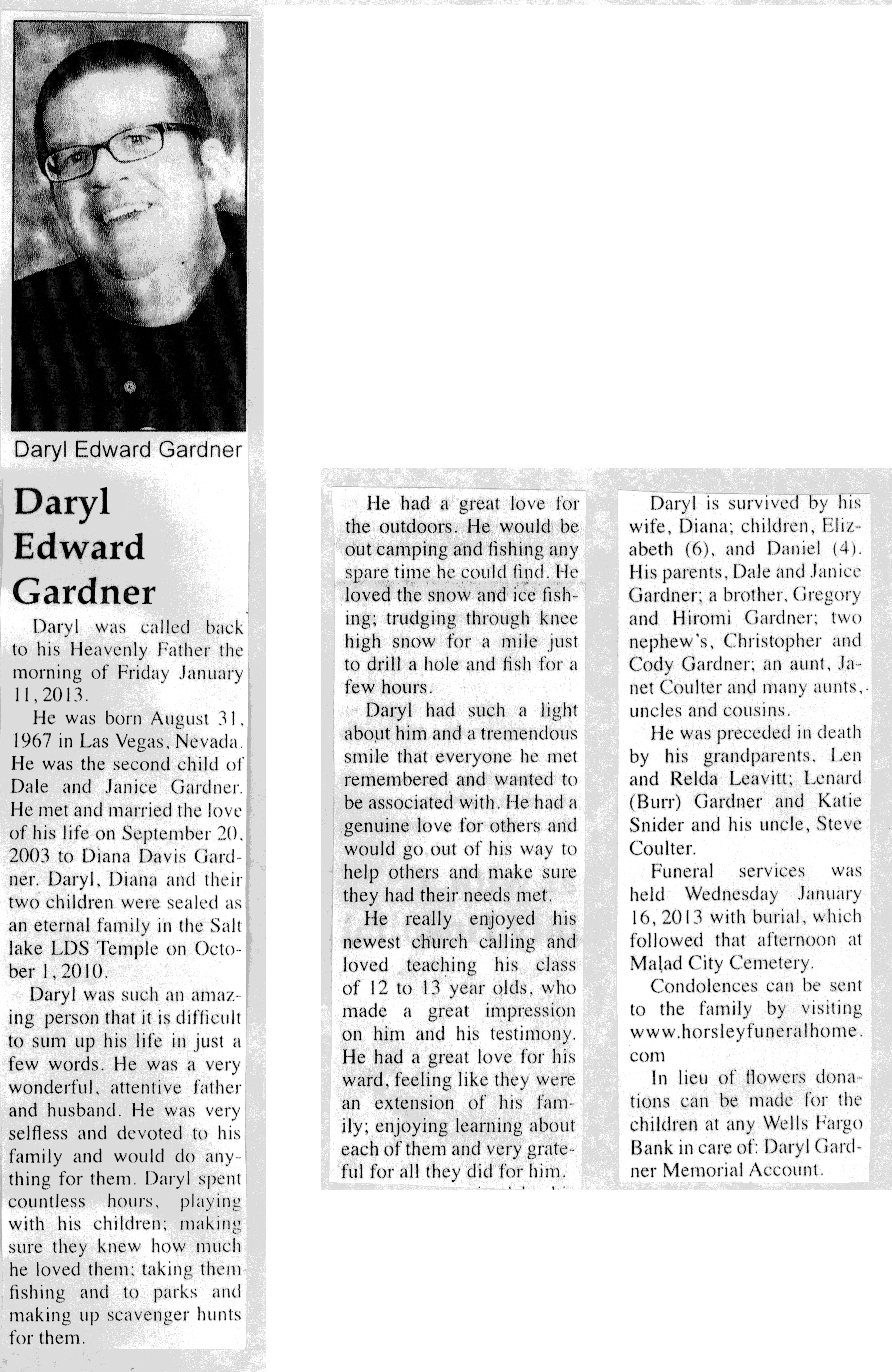 Daryl Edward Gardner obit