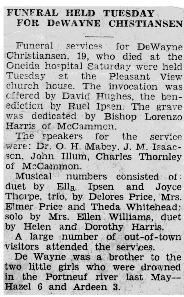 DeWayne Christiansen funeral