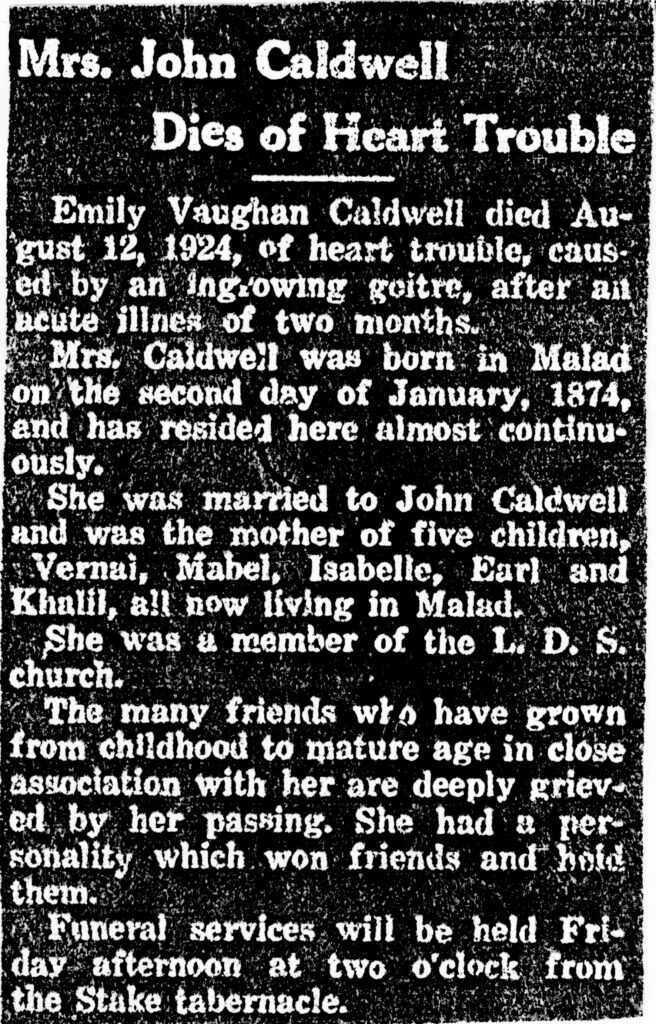 Emily Vaughan Caldwell obit