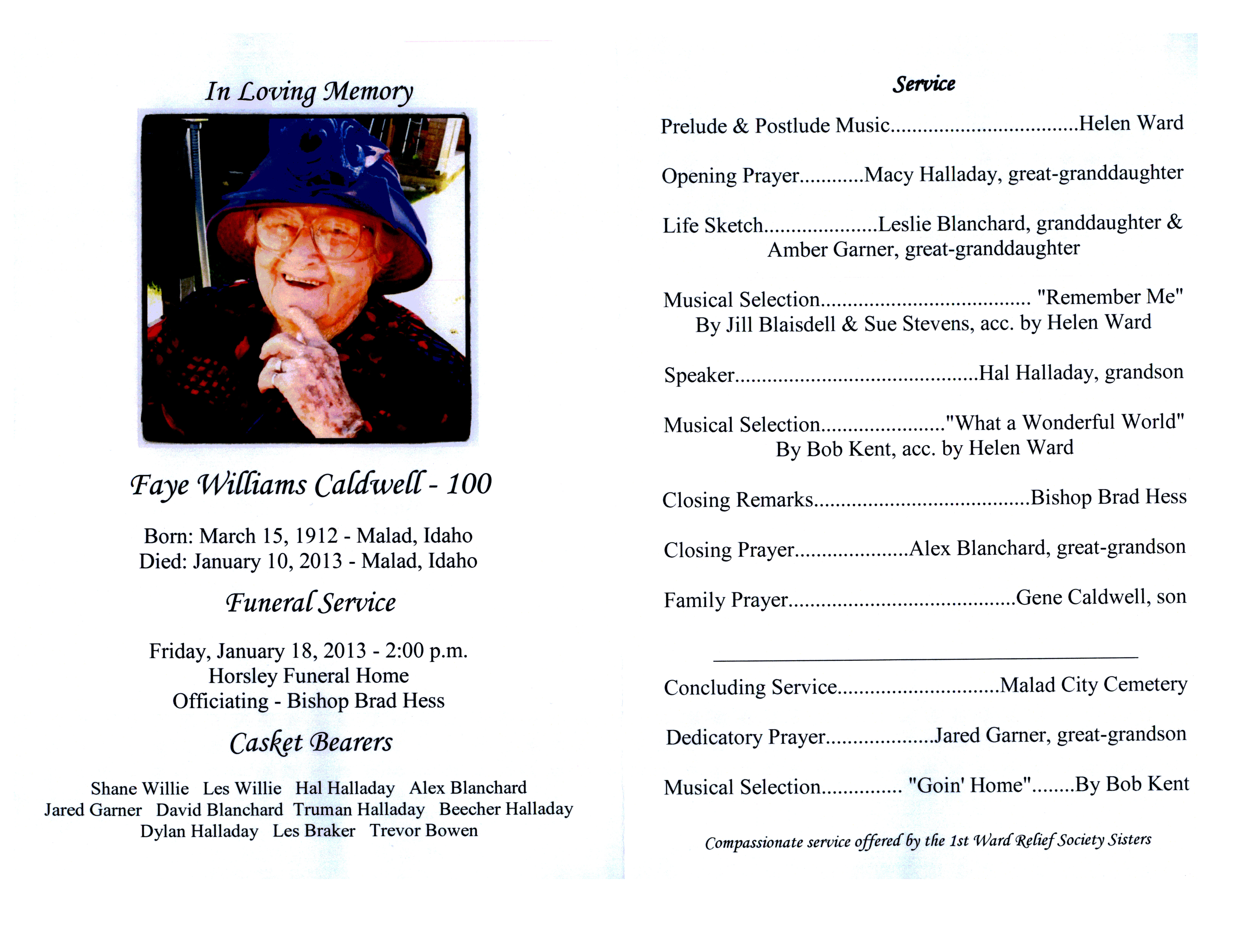 Faye Williams Caldwell program