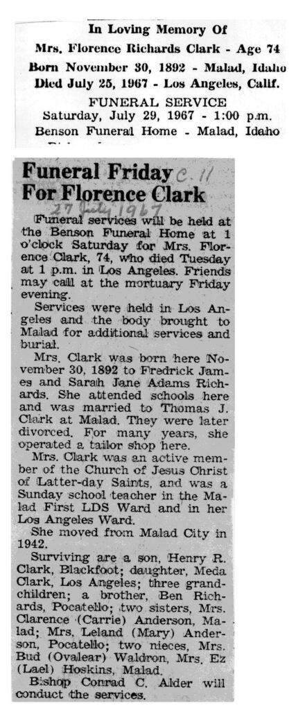 Florence Clark obit