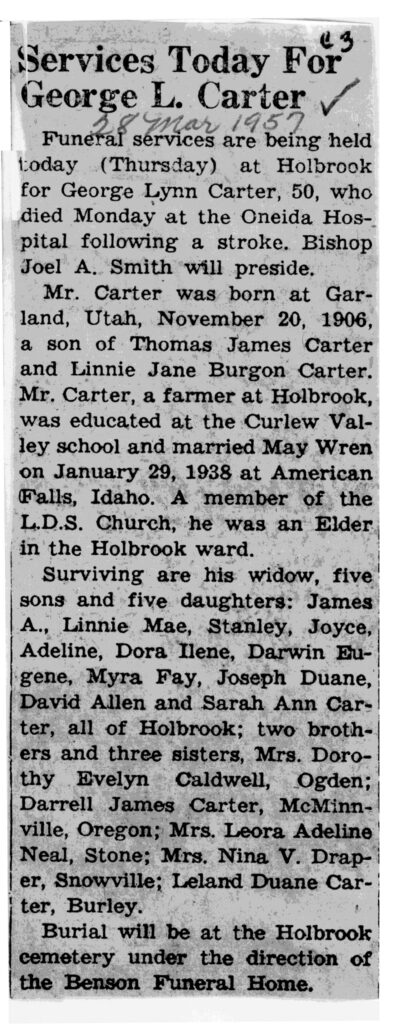 George Lynn Carter obit